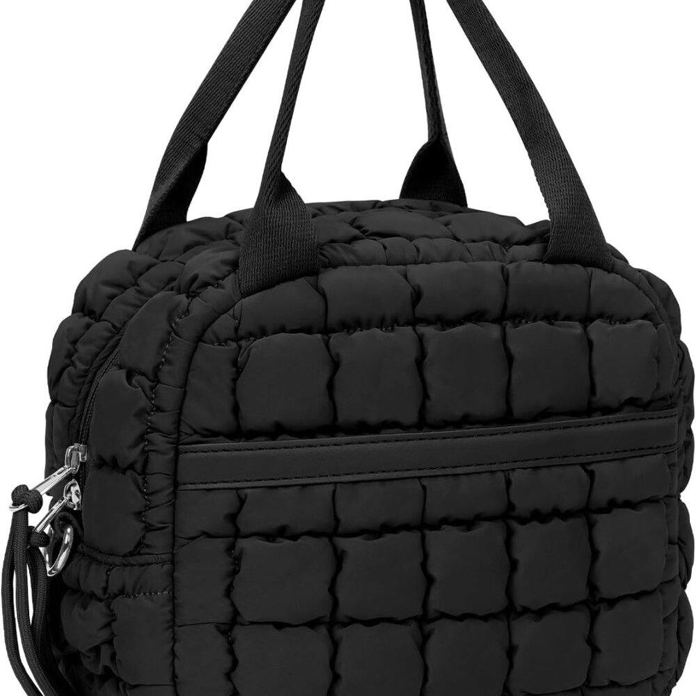 Cute Lunch Box For Women Quilted Lunch Tote Bag Puffer Lunch Bag With Front Pock